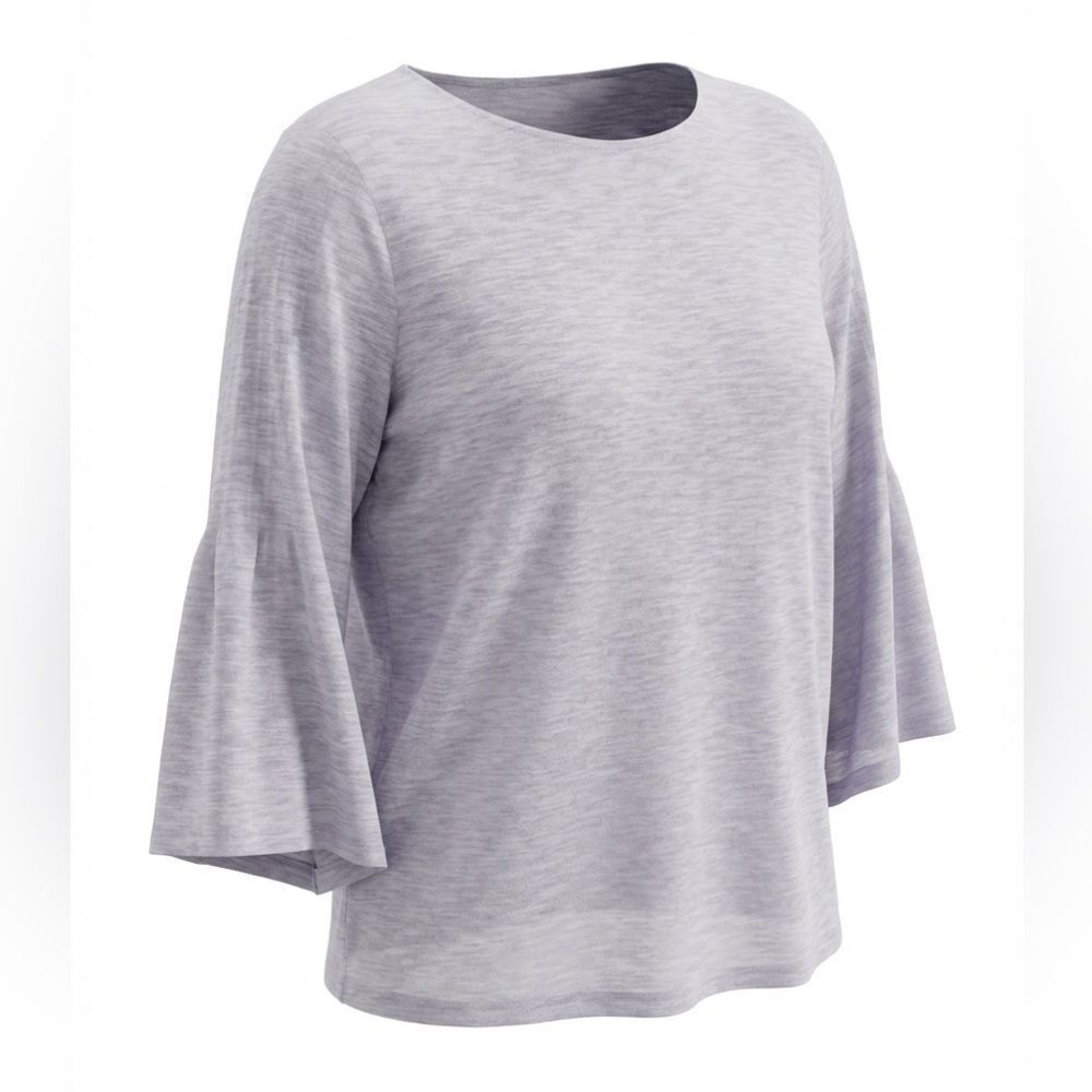 J JILL WOMENS BLOUSE LIGHT BLUE SIZE M FLARED WRISTS